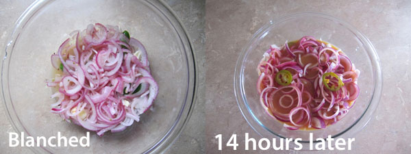 Homemade pickled red onions