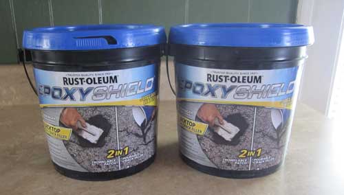 Rustoleum EpoxyShield driveway patch containers